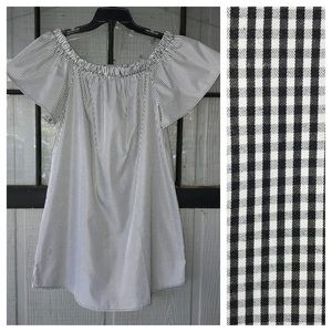 Charming Charlie dress, on or off shoulder style, B&W gingham check
